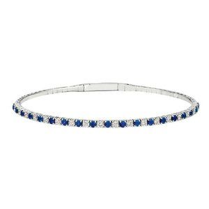 Natural Sapphire & Diamond Flexible Bangle 1.86CT